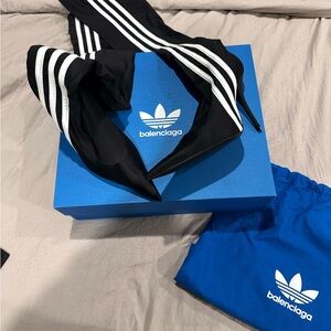 Balenciaga x Adidas Black/White Spandex Knife Over The Knee Boots Size 39